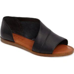 1. State Celvin Sandals Flats Black Leather Sz 9.5